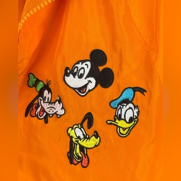 NWOT Disney Neon Orange Full Zip Jacket Size Small Novelty Elastic Waist - Picture 8 of 9
